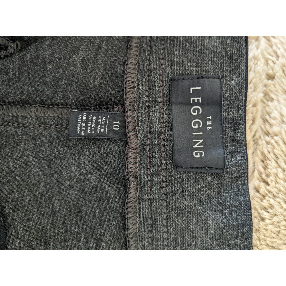 WHBM The Legging Grey Heathered Side Zip Ponte Knit Pants Size 10 - Picture 3 of 11
